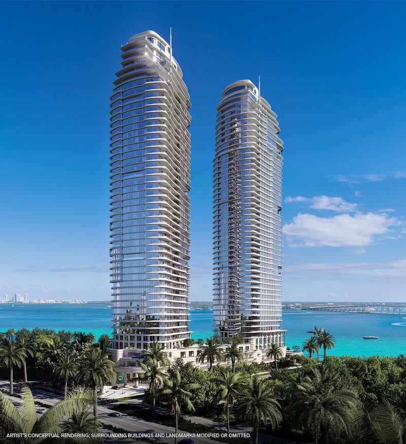 Robert A. M. Stern’s new twin, sweeping bell-shaped St. Regis Residences in Miami’s Financial District mirrors the city’s famed Art Deco tradition