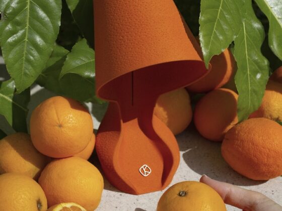 Krill Design presents the first circular design lamp made from 100% orange peels.