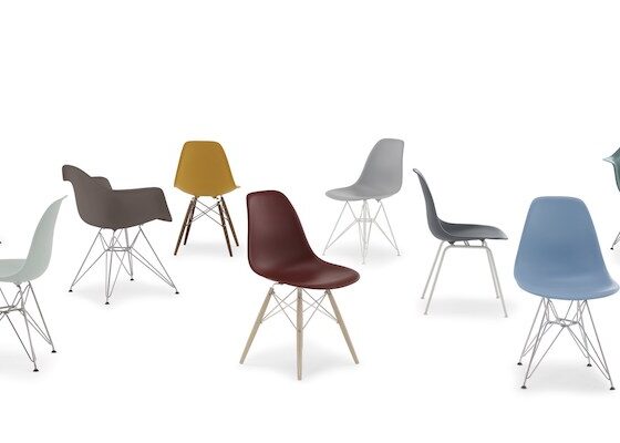 Eames Moulded Plastic Chair Collection in 100% Recycled Plastic